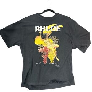 Rhude Charcoal Tee with Vibrant Graphic